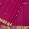 Reddish Pink Silk Saree With Peacock And Chakra Buttas And Gold Zari Border