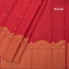Red Silk Saree With Small Zari Buttas And Zari Border