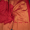Red Silk Saree With Small Zari Buttas And Zari Border