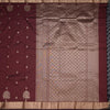 Semi Silk Maroon Saree With Floral And Tree Design And Zari Border