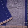 Semi Silk Royal Blue Silk Saree With Small Buttas And Zari Border