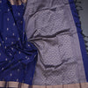 Semi Silk Royal Blue Silk Saree With Small Buttas And Zari Border