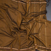Semi Silk Golden Brown Checked Silk Saree And Rettapet Border