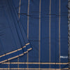 Semi Silk Dark Blue Checked Silk Saree And Rettapet Border