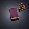 Semi Silk Purple Checked Silk Saree And Zari Border