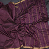 Semi Silk Purple Checked Silk Saree And Zari Border