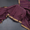 Semi Silk Purple Checked Silk Saree And Zari Border