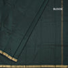 Semi Silk Bottle Green Checked Silk Saree And Zari Border