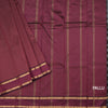 Semi Silk Wine Colour Checked Silk Saree And Rettapet Border