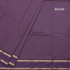 Semi Silk Purple Checked Silk Saree And Rettapet Border