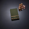 Semi Silk Olive Green Checked Silk Saree And Rettapet Border