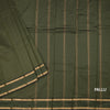 Semi Silk Olive Green Checked Silk Saree And Rettapet Border