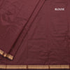 Semi Silk Maroon Checked Silk Saree And Zari Border 02