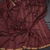 Semi Silk Maroon Checked Silk Saree And Zari Border 02