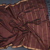 Semi Silk Cinnamon Brown Checked Silk Saree And Zari Border