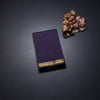 Semi Silk Brinjal Violet Checked Silk Saree And Zari Border