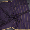 Semi Silk Brinjal Violet Checked Silk Saree And Zari Border