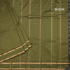Semi Silk Olive Green Checked Silk Saree And Rettapet Border