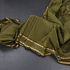 Semi Silk Olive Green Checked Silk Saree And Rettapet Border