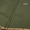 Semi Silk Leaf Green Checked Silk Saree And Zari Border