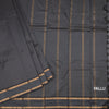 Semi Silk Grey Checked Silk Saree And Rettapet Border