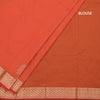 Semi Silk Fanta Orange Saree With Floral And Tree Design And Zari Border