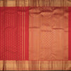 Red Silk Saree With Floral Zari Buttas And Gold Zari Border