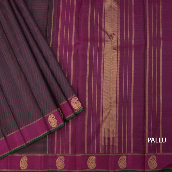Multi Colour Stripes Silk Saree And Mango Zari Border