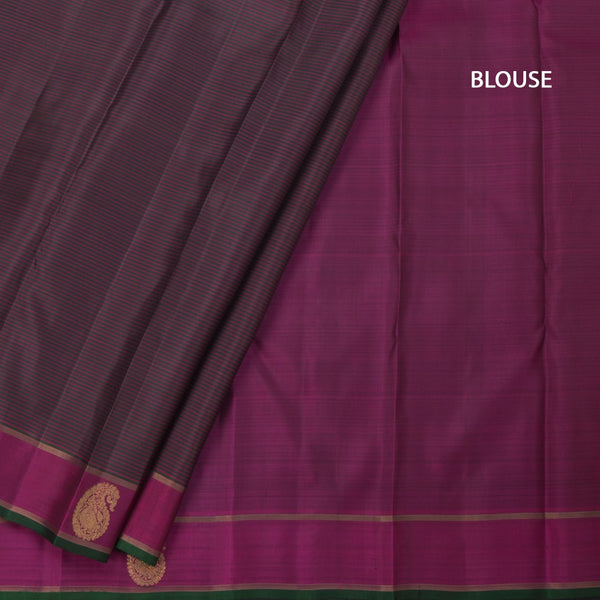 Multi Colour Stripes Silk Saree And Mango Zari Border