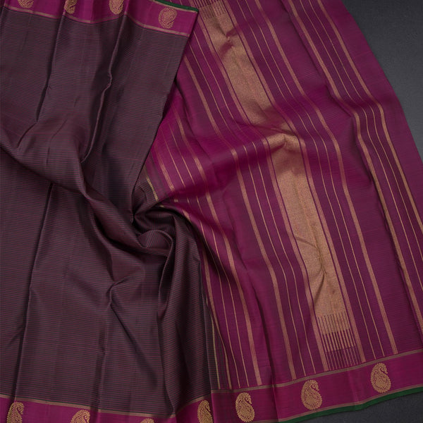 Multi Colour Stripes Silk Saree And Mango Zari Border