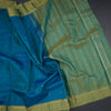 Peacock Blue Silk Saree With Zari Buttas And Zari Border