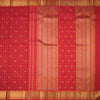 Red Thread Checked Silk Saree With Chakra Buttas And Gold Zari Border