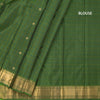 Parrot Green Thread Checked Silk Saree With Zari Buttas And Zari Border
