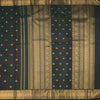 Bottle Green Checked Silk Saree With Peacock And Chakra Buttas And Zari Border