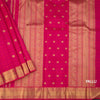 Pink Thread Checked Silk Saree With Peacock And Chakra Buttas And Gold Zari Border