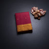 Maroon Silk Saree With Zari Buttas And Yellow Border