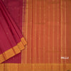 Maroon Silk Saree With Zari Buttas And Yellow Border