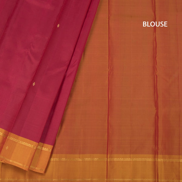 Maroon Silk Saree With Zari Buttas And Yellow Border