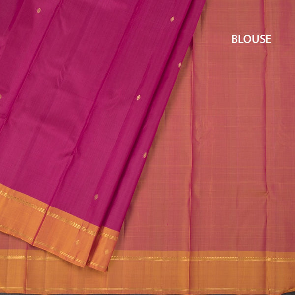 Dark Pink Silk Saree With Zari Buttas And Zari Border