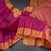 Dark Pink Silk Saree With Zari Buttas And Zari Border