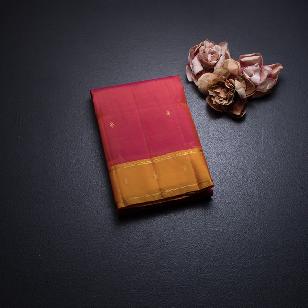 Shot Colour Silk Saree With Zari Buttas And Zari Border