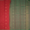 Red Borderless Silk Saree With Floral Zari Buttas 02
