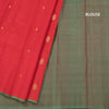 Red Borderless Silk Saree With Floral Zari Buttas 02