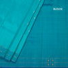 Peacock Blue Silk Saree With Zari Buttas And Zari Checked Border