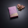Light Pink Silk Saree With Chakra Buttas And Gold Zari Border