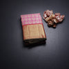 Taffy Pink Silk Saree Peacock And Chakra Buttas And Gold Zari Border