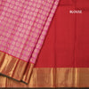 Taffy Pink Silk Saree Peacock And Chakra Buttas And Gold Zari Border