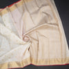 Cream Silk Saree With Chakra Buttas And Rettapet Border