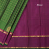 Parrot Green Checked Silk Saree And Rettapet Border
