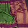 Parrot Green Checked Silk Saree And Rettapet Border
